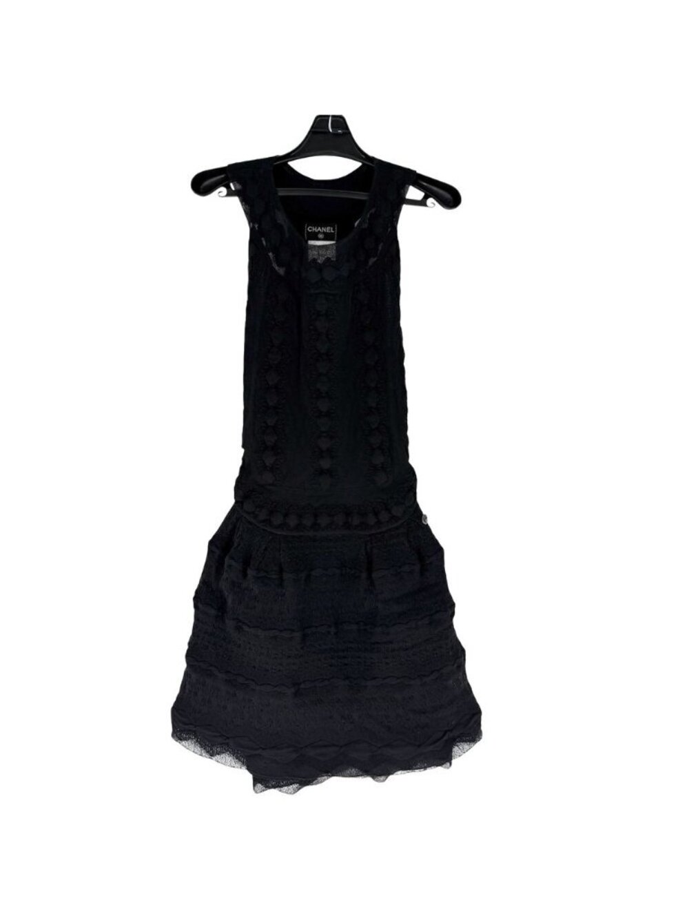 Chanel Dress Sleeveless CC Logo Black Spring Summer 36